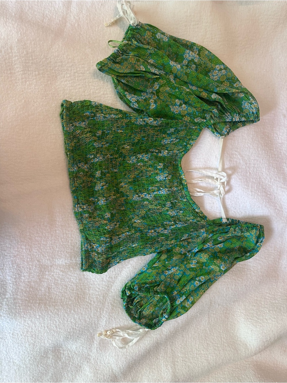 Free People Green Blue Top